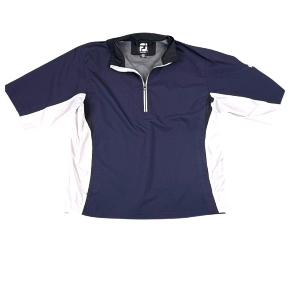 FootJoy DryJoys Mens Large Navy Blue Short Sleeve Golf Rain Shirt 1/4 Zip